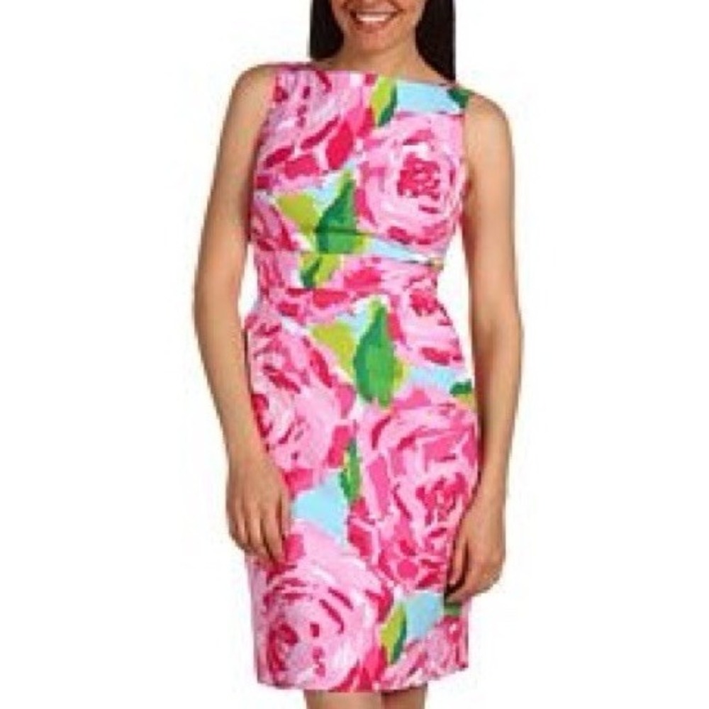 Lilly Pulitzer First Impressions Collins Dress Holy Grail Roses Sz 12 Read